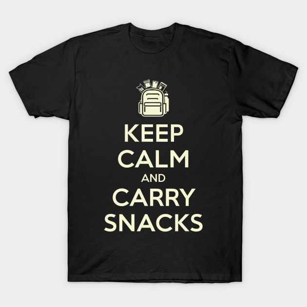 Keep Calm and Carry Snacks Hiking and Camping T-Shirt by Epic Hikes